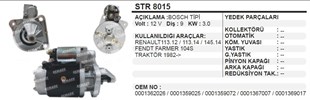 Marş Motoru 12v 9diş Reno Fendt Traktör Str8015 | Remark Str8015
