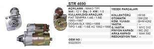 Marş Motoru 12v 9diş Slx Tempra 031 93-96 Arası Str4690 Str3031 63223031 | Wınwın Str3031