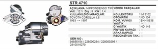 Marş Motoru 12v 9diş Toyota Corolla 93 Dentip | Wınwın Str4710