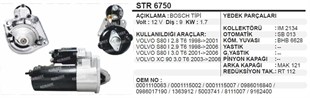 Marş Motoru 12v 9diş Volvo S80-xc90 2,8t6 1998-2006 | Ith Str6750