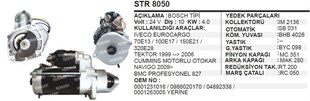 Marş Motoru 24v 10diş Iveco Eurocargo B 0001231039 Str8050-u Str2315-30123n-19083029-cargo 112498-0001231016-0001231039 | Wınwın Str8050