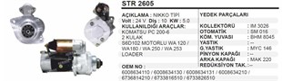 Marş Motoru 24v 10diş Komatsu Hyundai Pc200 Loader Pc200-6/wa 120/180/250 | Ith Str2605
