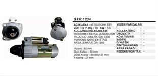 Marş Motoru 24v 10diş Hidromek Kepçe Jeneratör Rıcardo Jeneratör 1206 Perkıns 1204e-e44ttag Aksa Jenaratör 1206 | Remark Str1234