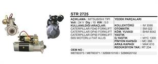 Marş Motoru 24v 10diş Mıtsubıshı Tipi Caterpillar Forklift Cat Excavatör Terex Tmc 5ton Forklift 4kulak | Aes Str2725