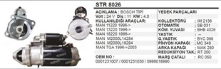 Marş Motoru 24v 11diş 4,2 Kw Man 0001368 Str7914 Wutse-str30170 | Aes Str8026
