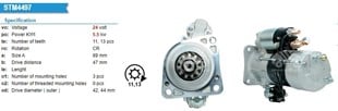 Marş Motoru 24v 11diş 5.5kw Volvo Engıne Renault Premıum --lider-m9t64973 | Unıp Str7916