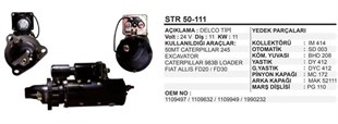 Marş Motoru 24v 11diş 50mt Kısa Catarpillar Loader Excavatör Str4930 Cummins 10479323 | Remark Str50111