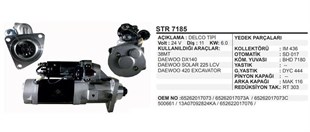 Marş Motoru 24V 11DİŞ 6KW 38MT Daewoo Doosan 340LC Excavatör Solar DX140 | MARTEK STR7185