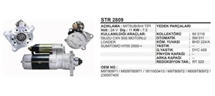 Marş Motoru 24v 11diş 7,0 Kw Isuzu Motor Loader Sumitoma Simitoma Johndeere 450d Isuzu 6wa1-6wg1 İş Makinası | Ith Str2809