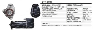 Marş Motoru 24v 11diş Alfkb Iveco Marin Newholland Biçerdöver Iveco Eurostar | Aes Str6007
