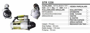 Marş Motoru 24v 11diş Huangong J Weıchaı Dragon Jenaratör Weichai Weıchaı Str1238 | Remark Str1238