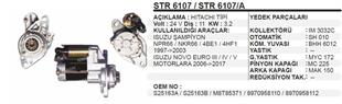 Marş Motoru 24v 11diş Isuzu Şampıyon Str6107 Str6112 | Martek Str6107