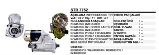 Marş Motoru 24v 11diş Komatsu Excavatör Yeni Nesil İş Makinası Dozer Lastik Paletli | Remark Str7752