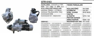 Marş Motoru 24v 11diş Nissan Terex Teleskopik Kavasaki Kepçe Vinç Kawasaki 85e 91 90zaxısv Str6163 | Bypart Umm3215
