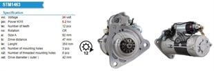Marş Motoru 24v 12diş 39mt Mercedes Axor 7,5kw Is9467 11139615 | Mahle Ms754