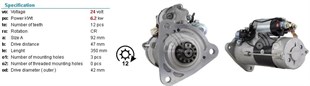 Marş Motoru 24v 12diş Merc.axor Actros 39mt 19081009daha Uygun | Delcoremy 8200519