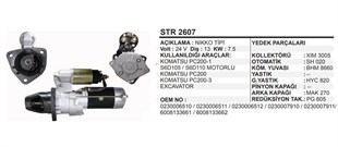 Marş Motoru 24v 13diş Komatsu İş Mak Pc200 Dozer İş Makınası Makinesi 023000600813 | Remark Str2607
