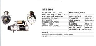 Marş Motoru 24v 13diş Komatsu İş Mak Pc200 Dozer İş Makınası Makinesi 023000600813 | Remark Str2603