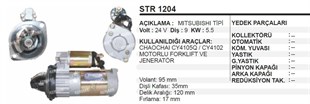 Marş Motoru 24v 9diş Mıtsubıshı Chaochaı Forklift Jenaratör Str1204 | Remark Str1204