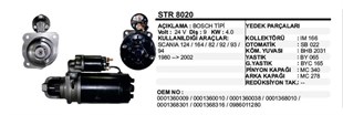 Marş Motoru 24v 9diş Scania 124 Volvo Steyr 124/164 80-02 Kamyon Scanıa | Remark Str8020