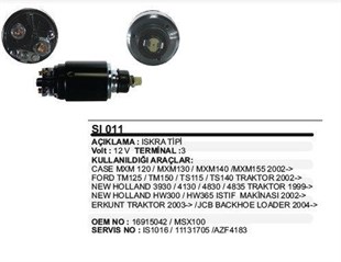 Marş Otomatiği 12v Iskra Tip New Holland Erkunt Jcb Fişli | Iskra 16908837