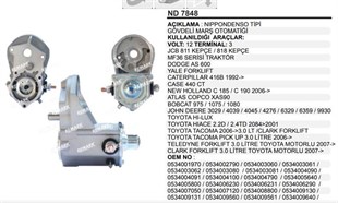 Marş Otomatigi 12v Jcb Mf Yale Forklift Hılux Jcb Massey Ferguson | Ith Mond7848