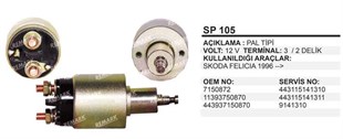 Marş Otomatiği 12V Skoda Felicia Samara 2DELİK | REMARK SP105