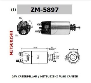 Marş Otomatiği 24v Kulaksız Mıtsubıshı Caterpıllar / Mıtsubıshı Fuso Canter Caterpıllar Caterpıllar Excavatör (ss-1 Snls753a | Mega Smı5897