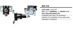Marş Yardımcı Ara Otomatiği 24v 100ah Cummins Motorlu İş Makinesı Marine Ve Cummins Uygulamalara Yardımcı Otomatik | Remark Sw310