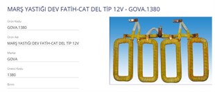 Marş Yastığı 12v 42mt Dev Fatih Cat Düelsan1988111 Gova1380 | Gova 1380