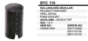 Marş Yastığı 12v Pejo Partner Astra Escort Byc110 Boy-135mm Çap-79mm | Martek Byc110
