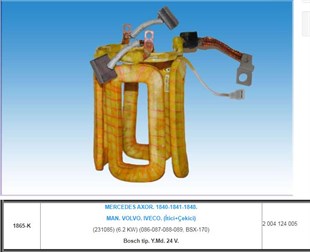 Marş Yastığı 24v Bosch Tip Man Volvo Iveco Mercedes 1840 1841 Atego Axor Actros Man Volvo | Gova 1865