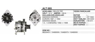 Alternatör 12V 100AH Daewoo Espero Delco Tip Daewoo Forklift 3 Ayak PK Kasnak Forklift | MARTEK ALT085