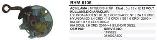 Kömür Yuvası Hyundai Era Getz Elentra Era I30 Getz Kia Ceed Rio BHM-6105 BHM6105 | MARTEK BHM6105