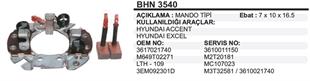 Kömür Yuvası Hyundai Exsel 3 Kömürlü BHN3540 | MARTEK BHN3540