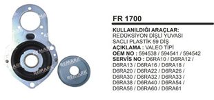 Rediktör Plastiği 59DİŞ İnce Valeo Tip FR1700 İnce Diş | MARTEK FR1700