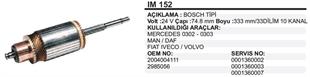 Marş Kollektörü 24V Bosch 302 Mercedes 0302 0303 Man Daf Fiat Iveco İveco Volvo Ym (IM152) | MARTEK IM152