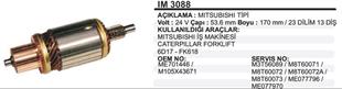 Marş Kollektörü 24V Mits Caterp İş Makinası Caterpillar Forklift 53.6X170X13-IM3088 | MARTEK IM3088