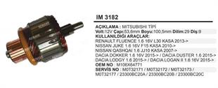 Marş Kollektörü 12V 9DİŞ Opel Nissan Qashqai Clio Partner Dacia Dokker Duster Lodgy Loddy Logan Fluance | MARTEK IM3182