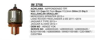 Marş Kollektörü 12V 9DİŞ Denso Tip Toyota Hilux Yanmar Mercedes / Bmw 1.7KW BOY.113,50 ÇAP.52,70 | MARTEK IM3756