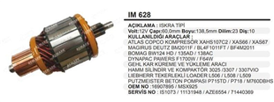 Marş Kollektörü 12V 10DİŞ Iskra Tip Deutz Ag Atlas Copco Atlas Copco Deutz Jenerator Kar Küreme Beton Pompa Jeneratör | MARTEK IM628