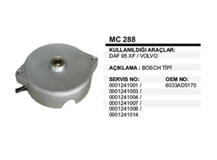 Marş Arka Kapak Bosch Tip Daf 95XF CF85 Volvo Mercedes Atego Axor MF/DODGE/PD250 Ym New Holland Iveco Atlas Renault Premınum | MARTEK MC288