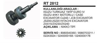 Rediktör Dişli Takımı Hitachi 13DİŞ Dişlili Isuzu Cat 4HK1 4HK1 Jcb | MARTEK RT2812
