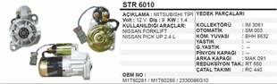 Marş Motoru 12V 9DİŞ Nissan Forklift Pickup Terrano | MARTEK STR6010
