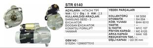 Marş Motoru 12V 9DİŞ Samsung SE5D Doosan Komatsu | MARTEK STR6140