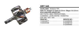 Rotor 24V 30AH Bmc Dev Fatih Profesyonel Cummins Johndeere Komatsu XRT345 WRT345 | MARTEK XRT345