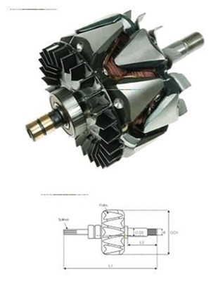 Rotor 24V 150AH Man Mercedes Actros Arocs Temsa 2014-- | MARTEK XRT749