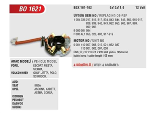 Kömür Yuvası Ford Escort Vw Golf Audi Bo1621 | Mega Bo1621