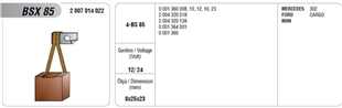Marş Kömürü 12V-24V Man Mercedes Ford Ford Cargo 8x25x23 | MEGA BSX85