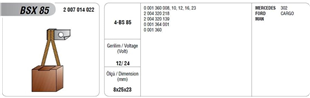 Marş Kömürü 12v-24v Man Mercedes Ford Ford Cargo 8x25x23 | Mega Bsx85